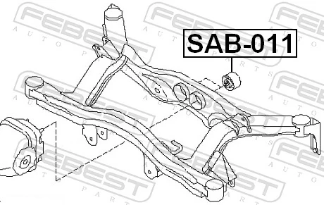 Bloco silencioso de viga traseira (de plataforma veicular) para Subaru Outback II B12, BE, BH