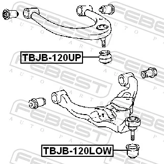 TBJB120UP Febest Bota de proteção de suporte esférico superior