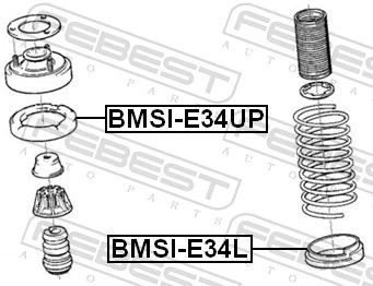 BMSIE34L Febest Espaçador (anel de borracha) da mola traseira inferior
