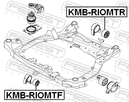 KMBRIOMTR Febest Coxim (suporte) traseiro de motor (bloco silencioso)