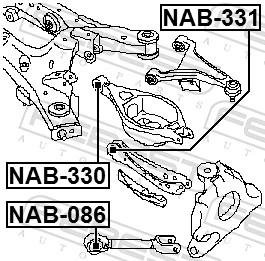 NAB330 Febest Bloco silencioso do braço oscilante inferior traseiro