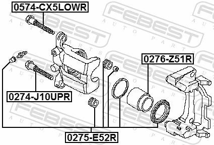  Kit de reparação de suporte do freio traseiro Suzuki Grand Vitara SUV (JB) (2005 - 2026) 