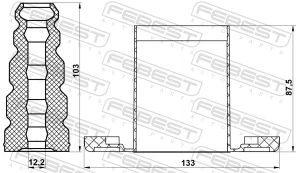 Pára-choque (grade de proteção) de amortecedor traseiro + bota de proteção Honda Civic VII EM