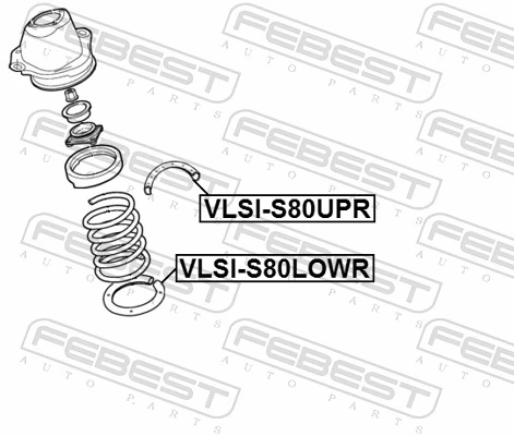 VLSIS80LOWR Febest Espaçador (anel de borracha) da mola traseira inferior