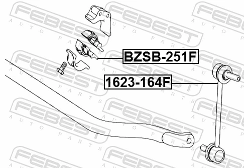BZSB251F Febest Bucha de estabilizador dianteiro