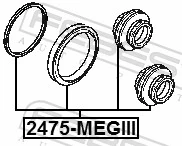 2475MEGIII Febest Kit de reparação de suporte do freio traseiro