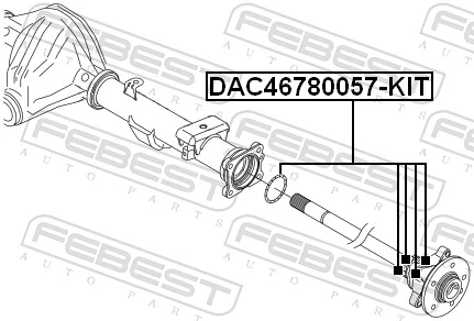 DAC46780057KIT Febest Rolamento de cubo traseiro