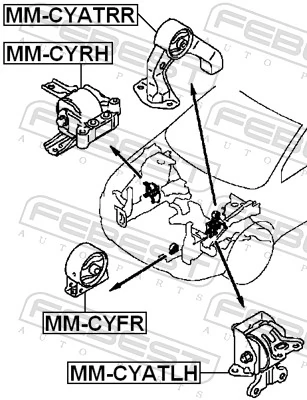 MMCYATRR Febest Coxim (suporte) traseiro de motor