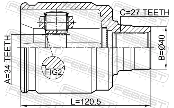 0311CL20RH Febest Junta homocinética interna dianteira direita