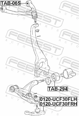 0120UCF30FRH Febest Suporte de esfera inferior direito