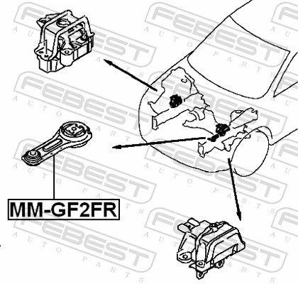 Coxim (suporte) dianteiro de motor para Mitsubishi Outlander III GF, GG