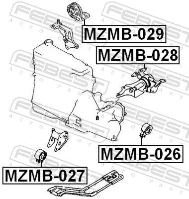 Coxim (suporte) dianteiro de motor para Mazda 323 F IV BG