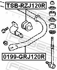 0199GRJ120R Febest Estabilizador traseiro