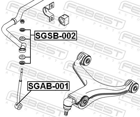 SGSB002 Febest Kit de reparação de estabilizador traseiro