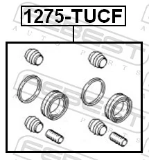 1275TUCF Febest Kit de reparação de suporte do freio dianteiro