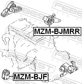 MZMBJMRR Febest Coxim (suporte) traseiro de motor