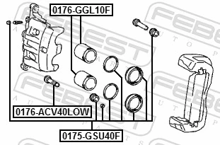 0175GSU40F Febest Kit de reparação de suporte do freio dianteiro