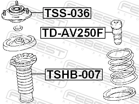 TSS036 Febest Suporte de amortecedor dianteiro