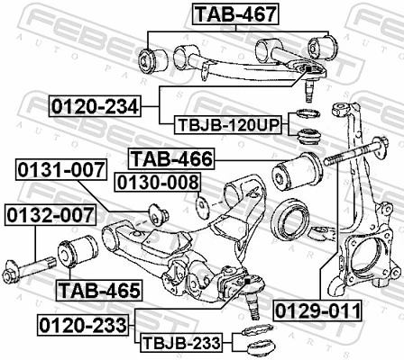 Bloco silencioso dianteiro do braço oscilante inferior Toyota Land Cruiser  J200