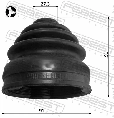 Bota de proteção interna de junta homocinética do semieixo dianteiro Mitsubishi Outlander III GF, GG