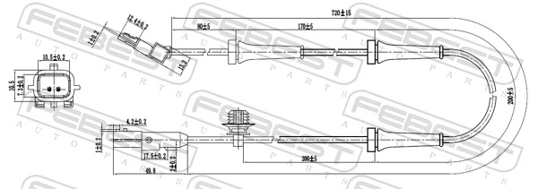 24606009 Febest Sensor dianteiro de ABS