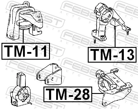 T09Z121EZ RBI Coxim (suporte) traseiro de motor