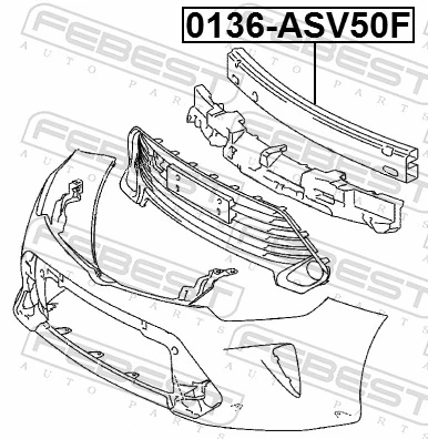 Reforçador do pára-choque dianteiro para Toyota Camry VII V50