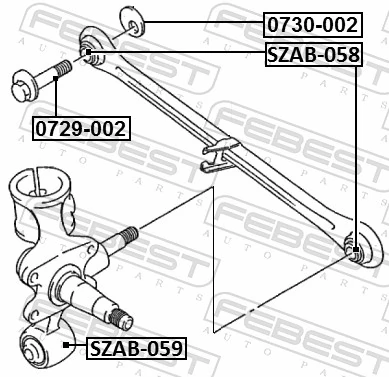 SZAB058 Febest Bloco silencioso do braço oscilante superior traseiro