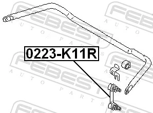 0223K11R Febest Montante de estabilizador traseiro