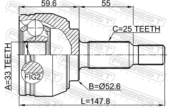Junta homocinética externa dianteira Renault Scenic III JZ0, JZ1