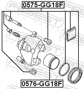  Kit de reparação de suporte do freio dianteiro Mazda 6 sedan (GG) (2002 - 2008) 