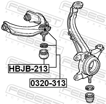 0320313 Febest Suporte de esfera superior