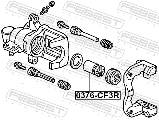 0376CF3R Febest Pistão de suporte do freio traseiro