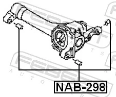 NAB298 Febest Bloco silencioso (coxim) dianteiro de redutor do eixo dianteiro