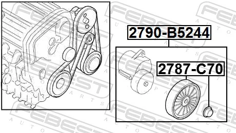 Reguladora de tensão da correia de transmissão Volvo V70 I LV