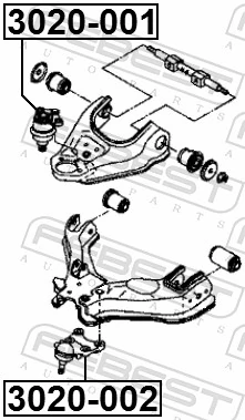 3020002 Febest Suporte de esfera inferior