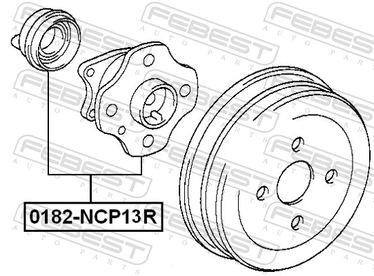 0182NCP13R Febest Cubo traseiro