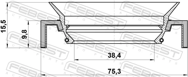 95HCY40751016C Febest Bucim da haste de redutor do eixo traseiro