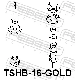TSHB16GOLD Febest Pára-choque (grade de proteção) de amortecedor traseiro + bota de proteção