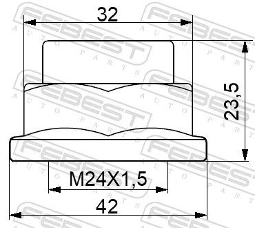0298NHUB01 Febest Porca de cubo traseiro