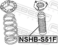 NSHBS51F Febest Pára-choque (grade de proteção) de amortecedor dianteiro