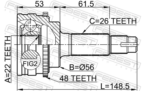 Junta homocinética externa dianteira para Toyota TERCEL  EL53