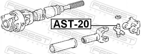  Cruzeta da junta universal traseira Toyota Land Cruiser 80 SUV (J8) (1990 - 1998) 80