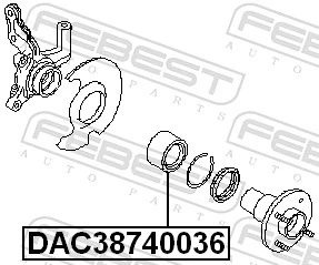 DAC38740036 Febest Rolamento de cubo dianteiro