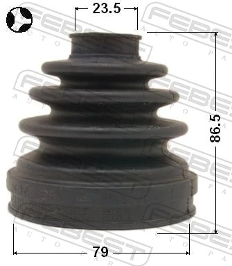 0215071T Febest Bota de proteção interna direita de junta homocinética do semieixo dianteiro