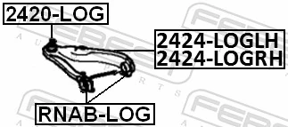 2420LOG Febest Suporte de esfera inferior