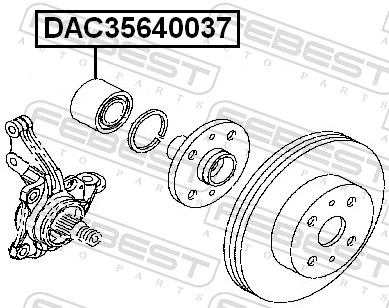 DAC35640037 Febest Rolamento de cubo dianteiro