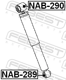 NAB289 Febest Bloco silencioso de amortecedor traseiro