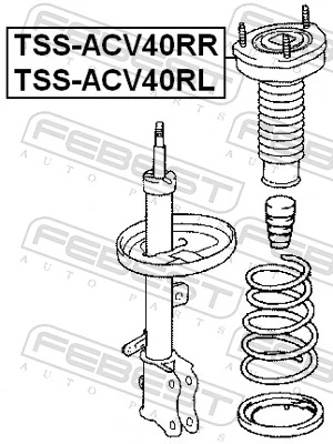 TSSACV40RR Febest Suporte de amortecedor traseiro direito