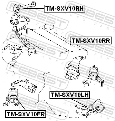  Coxim (suporte) traseiro de motor Toyota Camry III sedan (V10) (1991 - 1996) III